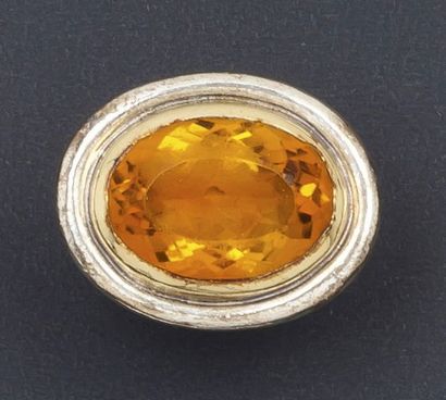 TIFFANY & PALOMA PICASSO Bague en or jaune et argent ornée d'une citrine facetée....