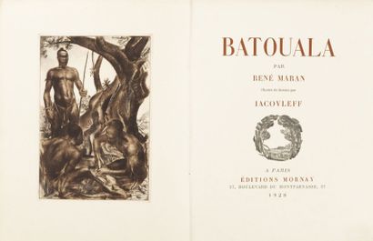 [IACOVLEFF] MARAN René Batouala. Paris, Mornay, 1928, in-8 relié demi-maroquin brun...