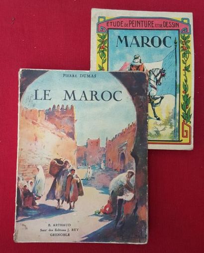 DUMAS Pierre Le Maroc. Grenoble, 1931, in-8 broché, couverture illustrée en couleurs...
