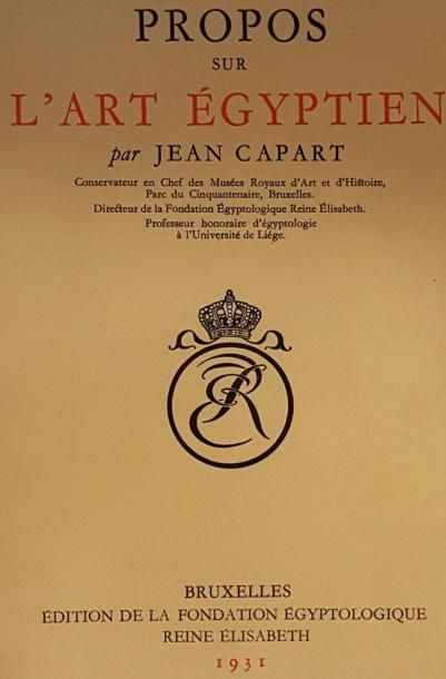 CAPART Jean Propos sur l'art égyptien. Bruxelles, 1931, in-8 relié demi-maroquin...