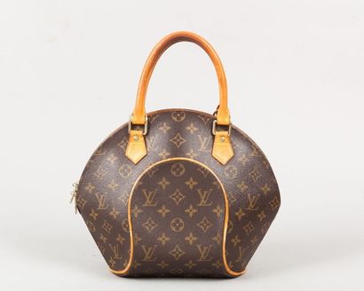 LOUIS VUITTON Sac «Ellipse» MM 21cm en toile monogram et cuir naturel, fermeture...