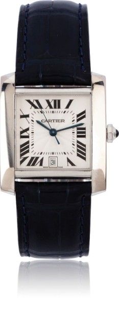 CARTIER «Tank Française» refW5001156 Montre bracelet en or blanc 18k(750). Boitier...