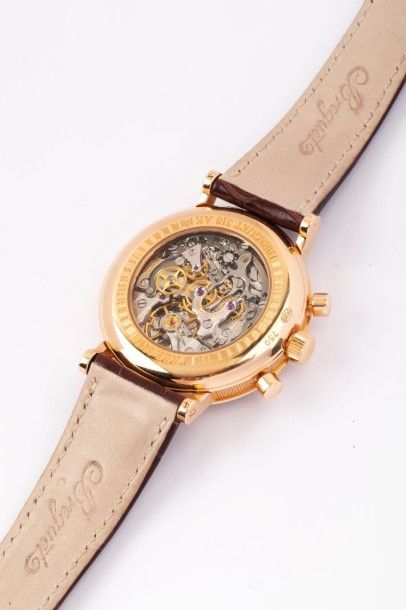 BREGUET Ref 5247 n°318 vers 2007 Rare et beau chronographe bracelet en or rose 18k...