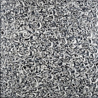 Medhi QOTBI (né en 1951) Composition abstraite Acrylique sur toile. 150 x 150 cm