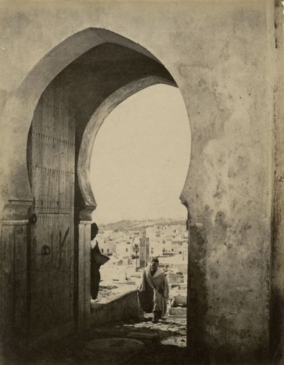 A. CAVILLA Maroc, c. 1880. Tanger. Scènes de rue. Ruelles. Échoppes arabes et espagnoles....
