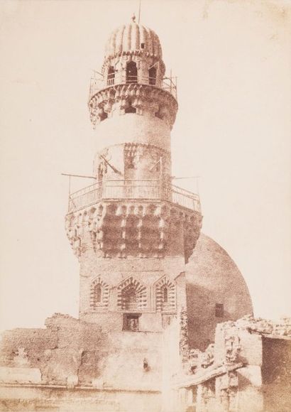 Henry Cammas (1813-1878) Égypte, c. 1860. Le Caire. Minaret. Épreuve sur papier albuminé,...