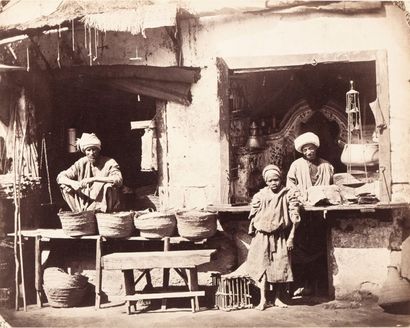 Wilhelm Hammerschmidt (c. 1830-1869) Égypte, c. 1860. Marchand de riz et marchand...