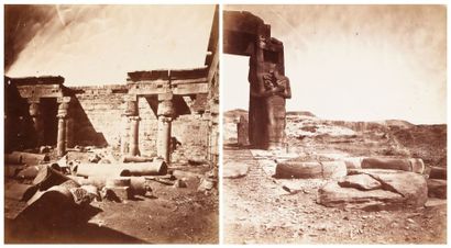 Photographe non identifié Égypte, c. 1865. Thèbes. Complexe de Karnak. Cinq (5) épreuves...