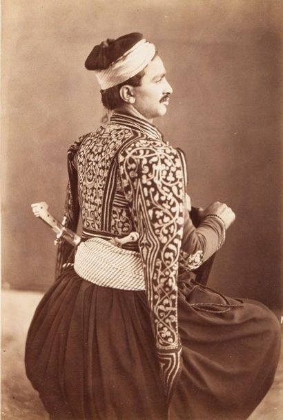 Tancrède Dumas (attribué à) Égypte, c. 1870. Officier. Épreuve sur papier albuminé...