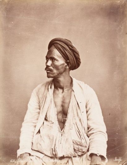 Félix Bonfils (1831-1885) Musulman gardien de mosquée, c. 1870. Épreuve sur papier...