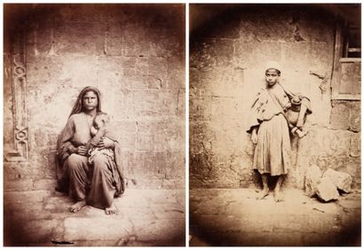 Naya & Schoefft (attribué à) Égypte, c. 1870. Potier. Maternité. Marchand d'eau....