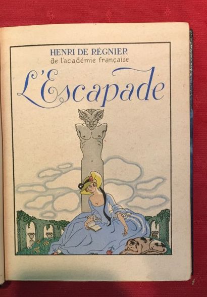 [BARBIER] REGNIER Henri de L'Escapade. Paris, Mornay, 1931, in-8 relié demi-maroquin...