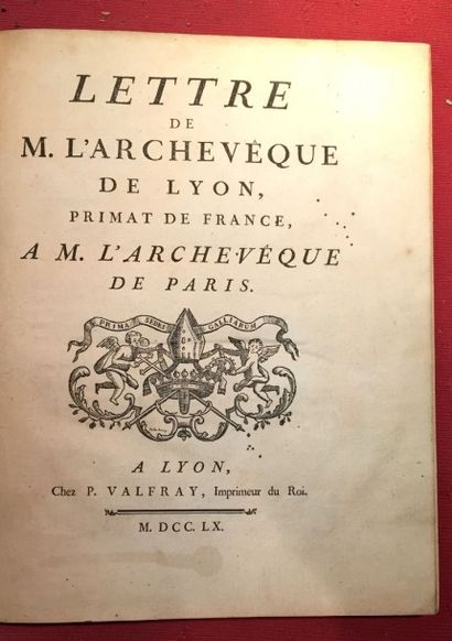 null [JANSENISME] Lettre de M. l'Archevêque de Lyon, primat de France, à M. l'Archevêque...