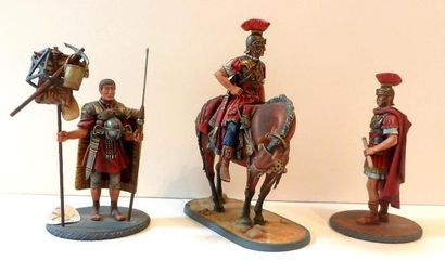 null Rome antique: 3 figurines d'édition Stadden 90 mm. Peintes et signées par Fabrice...