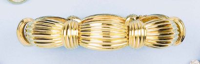 null Bracelet articulé en or jaune godronné. P. 66,2g.