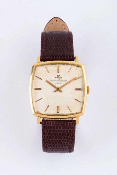 JAEGER LECOULTRE "Club" N°1150753/200601 vers 1970 Montre bracelet en or jaune 18k...