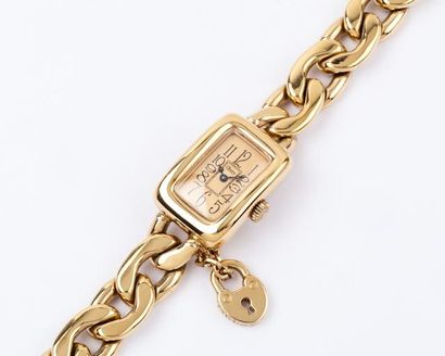 OBREY Bracelet montre de dame en argent doré. Mouvement à quartz. Bracelet articulé...