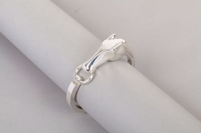 HERMÈS Paris made in France 
Bracelet jonc ouvrant "Galop" en argent 925 millièmes
Pds:...