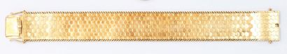 null Bracelet souple en or jaune à maillons «nid d’abeille». Longueur: 18,5 cm. ...
