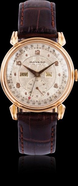 MOVADO N°4820/491978 vers 1940 

Montre bracelet à triple quantième en or rose 18k...