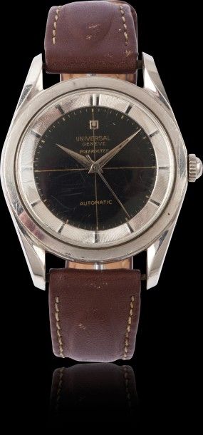 UNIVERSAL GENEVE POLE ROUTER vers 1960 

Belle montre bracelet en acier. Boîtier...