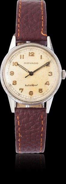 MOVADO Solidograf vers 1940 

Montre bracelet en acier. Boitier rond, cadran crème,...