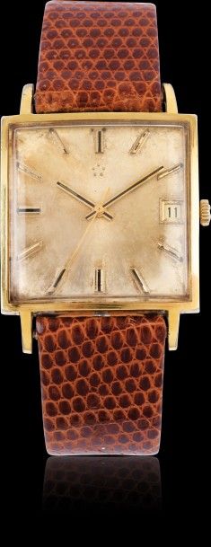 ETERNA Vers 1950 

Montre bracelet carré en métal plaqué or. Fond acier. Cadran or...