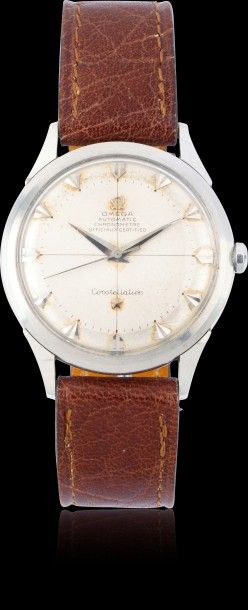 OMEGA Constellation VERS 1950 

Montre bracelet en acier. Boitier rond. Cadran argent,...