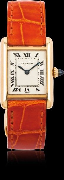 CARTIER MINI TANK vers 1990 

Montre bracelet de dame en or 18k (750). Boîtier rectangle,...