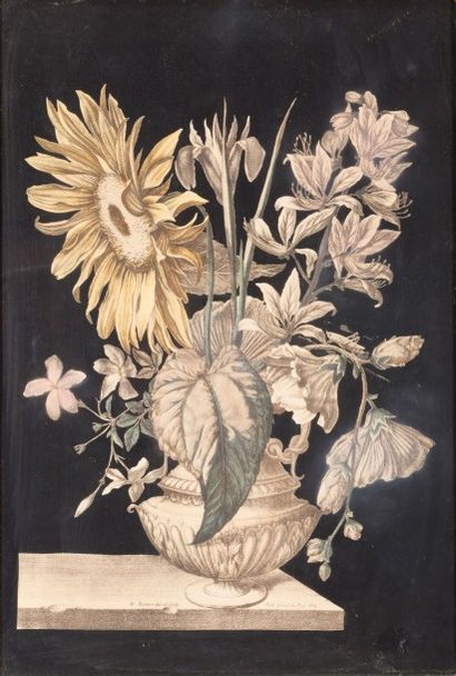 null Deux gravures : "vases de fleurs". À fond noir

N.Robert, 1673

