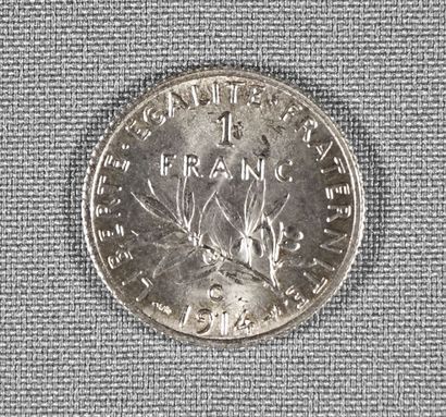 null 1 pièce de 1 franc Semeuse, année 1914 C, IIIème République, atelier monétaire...