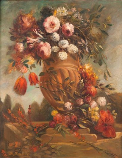 S. SEEBERG (artiste non documenté) 

Nature morte au vase de fleurs 

Huile sur toile,...