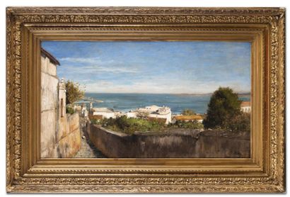 Emille Louis MATHON (c.1855-1887) 
Vue prise du Palais du Gouverneur d'Alger à Mustapha...