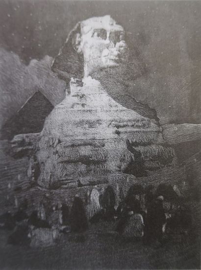 Attribué à Jacques MAJORELLE (1886-1962) 
Le sphinx - Projet d'affiche
Aquarelle
103...