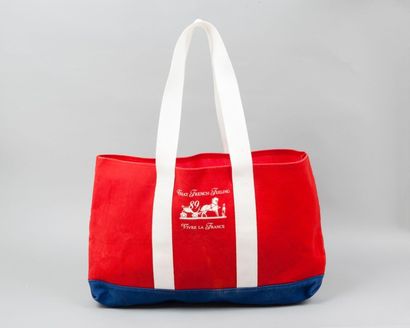 HERMES Paris made in France année 1989 

*Sac cabas 45 cm en coton bleu, blanc, rouge,...