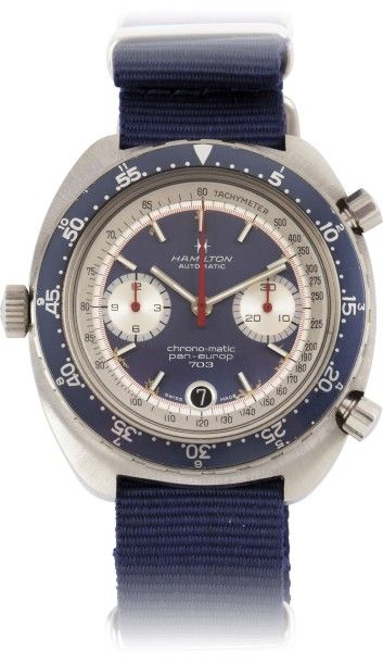 HAMILTON Chrono-matic Pan-Europe vers 1970
Rare et beau chronographe bracelet en...