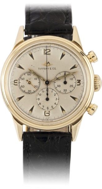null MOVADO pour TIFFANY n°5/49058 vers 1960
Rare et beau chronographe bracelet en...