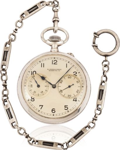 A.LANGE&SÖHNE N°202748 vers 1940
Rare et belle montre de poche en métal chromé
Boîtier...