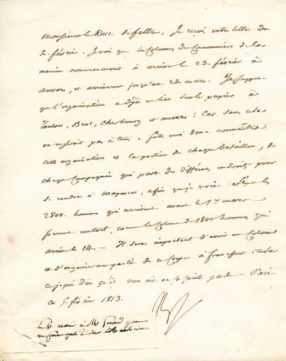 null Arrivée de canonniers de la marine à Anvers. Lettre signée Np., adressée au...