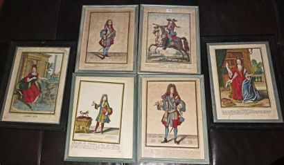 null LOT DE SIX GRAVURES COLORIEES :

Portraits d’hommes de la Famille Royale et...