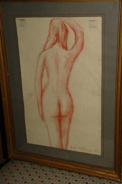 Gérard SUZEAU-VILLENEUVE (XXème siècle) 

Femme nue de dos

Dessin en sanguine, signé...