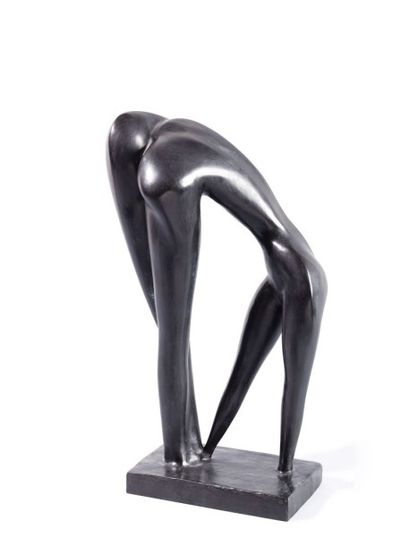 Anton PRINNER (1902-1983) 
Double personnage
Epreuve en bronze à patine noire, signée...