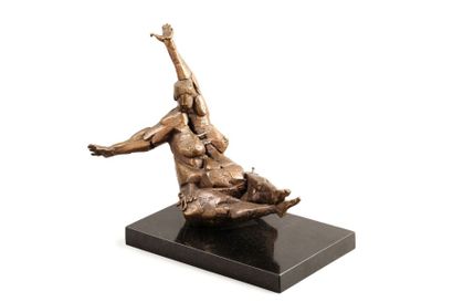 JIVKO ( né en 1963) 
Ravissante figure
Epreuve en bronze à patine médaille, signée...