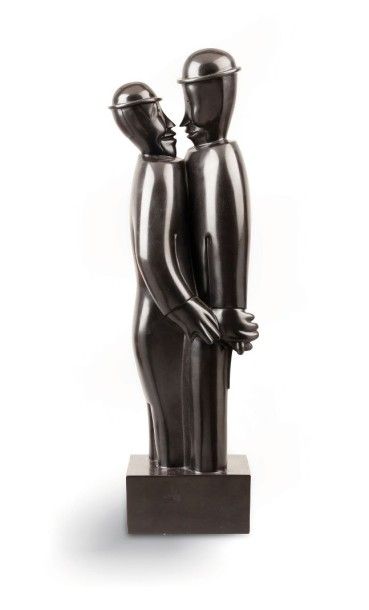 Jean LAMBERT-RUCKI (1888-1967) 
Séduction (grand format)
Epreuve en bronze à patine...