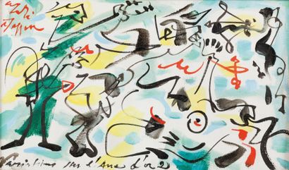 André MASSON (1896-1987) 
Variations sur l'Âne d'or II, 1961
Huile sur toile, signée...