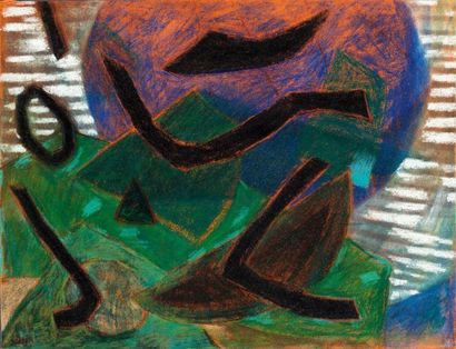 Henri GOETZ (1909-1989) 
Composition
Pastel gras sur papier, signée en bas à gauche
50...