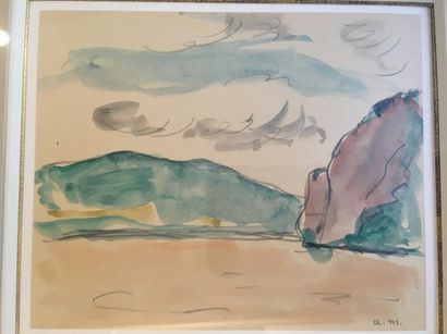 Albert Marquet (1875-1947) Bord de mer
Aquarelle sur trait de crayon, monogrammée...