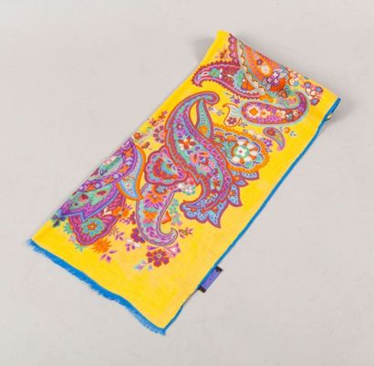 ETRO Large écharpe en modal et cachemire imprimée multicolore à décor de botehs,...