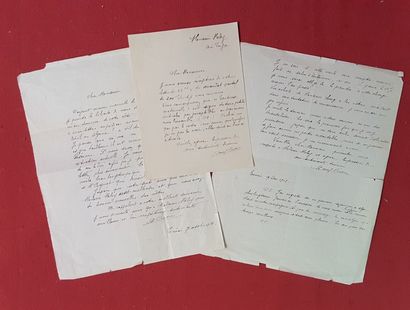 Paul CIROU (Sainte-Mère-l’Église 1869-1951) Trois lettres autographes signées adressées...