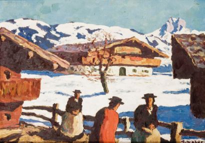 Alfons WALDE (1891-1958) Châlets à Innsbruck Huile sur toile, signée en bas à droite....